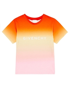 Футболка из хлопкового джерси с градиентом Kids, разноцветный Givenchy
