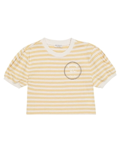 Украшенная полосатая футболка из джерси, разноцветный Brunello cucinelli