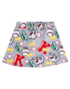 Юбка из хлопка с принтом, серый Kenzo