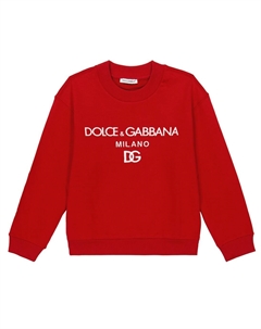 Толстовка из хлопкового джерси с логотипом Dolce&Gabbana, красный Dolce&gabbana