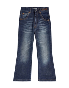 Джинсы прямого кроя с вышивкой, синий Chloe