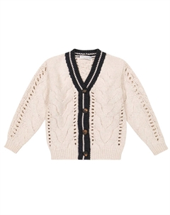 Кардиган фактурной вязки с добавлением хлопка, белый Brunello cucinelli