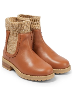 Кожаные сапоги-чулки, коричневый Chloe