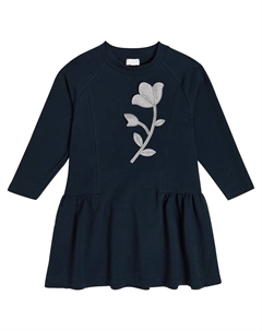 Платье из смесового хлопкового джерси с цветочным принтом, синий Il gufo