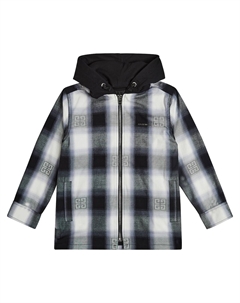 Хлопковая куртка в клетку 4G Kids, черный Givenchy