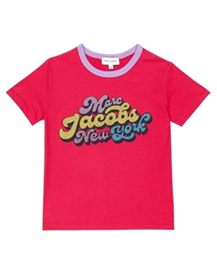 Футболка из хлопкового джерси с логотипом, розовый Marc jacobs