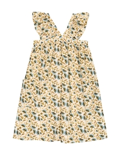 Хлопковое платье с цветочным принтом, разноцветный Bonpoint