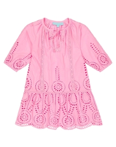 Хлопковое мини-платье Baby Ashley с вышивкой, розовый Melissa odabash