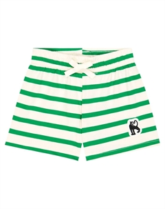Шорты из хлопкового джерси в полоску Panther, зеленый Mini rodini