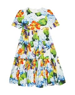 Платье из хлопкового поплина с цветочным принтом Dolce&Gabbana, разноцветный Dolce&gabbana
