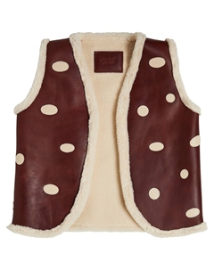 Кожаный жилет каро, коричневый Donsje