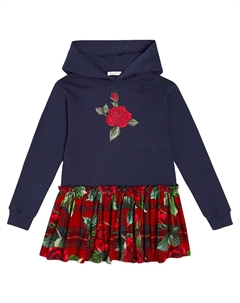 Платье-толстовка с принтом роз Dolce&Gabbana, синий Dolce&gabbana