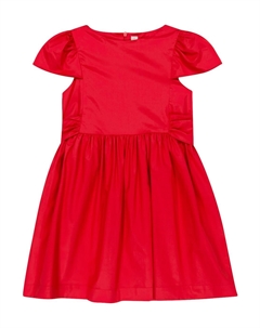 Мини-платье из хлопка и сатина с бантом, красный Il gufo