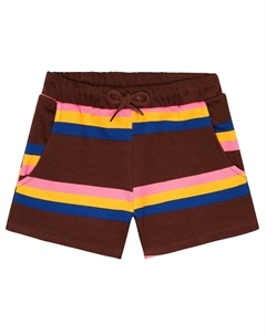 Полосатые шорты из хлопкового джерси, коричневый Mini rodini