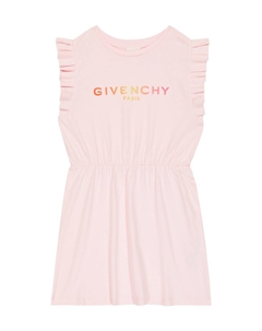 Хлопковое платье с рюшами Kids, розовый Givenchy