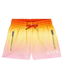 Шорты из хлопкового джерси с эффектом "омбре" и логотипом Kids, разноцветный Givenchy