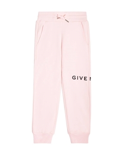 Спортивные брюки из смесового хлопкового джерси с логотипом Kids, розовый Givenchy