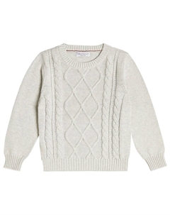 Хлопковый свитер косой вязки, серый Brunello cucinelli