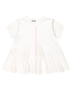 Топ из хлопкового джерси с баской, белый Il gufo