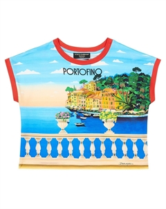 Футболка из хлопкового джерси с принтом Portofino Dolce&Gabbana, разноцветный Dolce&gabbana