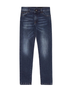 Джинсы прямого кроя с высокой посадкой Dolce&Gabbana, синий Dolce&gabbana