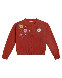Кардиган из шерсти с вышивкой, красный Il gufo
