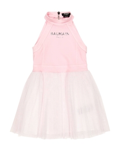 Платье из тюля с вырезом халтер, разноцветный Balmain