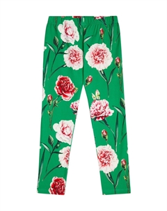 Леггинсы из смесового хлопка с цветочным принтом Dolce&Gabbana, зеленый Dolce&gabbana