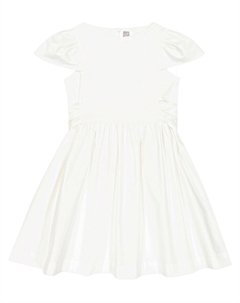 Мини-платье из хлопка и сатина с бантом, белый Il gufo