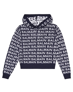 Укороченная худи из смесового хлопка с логотипом, разноцветный Balmain