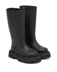 Кожаные ботинки на платформе Dolce&Gabbana, черный Dolce&gabbana