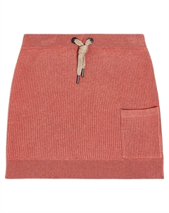 Кашемировая юбка в рубчик, красный Brunello cucinelli