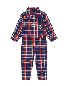 Комбинезон из хлопковой фланели в клетку, разноцветный Mini rodini