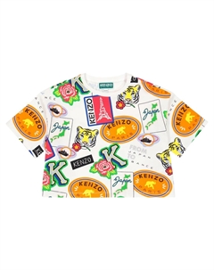 Футболка из смесового хлопка с принтом, белый Kenzo