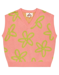 Свитер из хлопка с цветочным принтом, розовый Jelly mallow