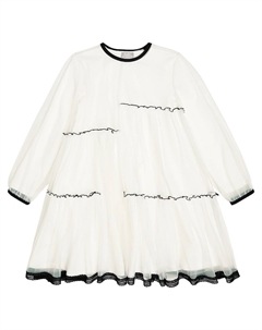 Платье из джерси из тюля и хлопка, белый Il gufo