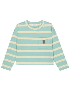 Полосатая футболка из смесового хлопка, разноцветный Brunello cucinelli