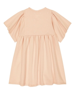 Хлопковое платье с оборками на рукавах, розовый Chloe