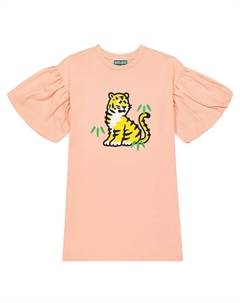 Платье из хлопка с принтом, розовый Kenzo