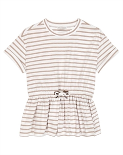 Полосатая футболка из хлопкового джерси, разноцветный Brunello cucinelli