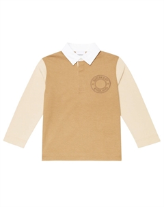 Рубашка поло с вышитым логотипом, бежевый Burberry