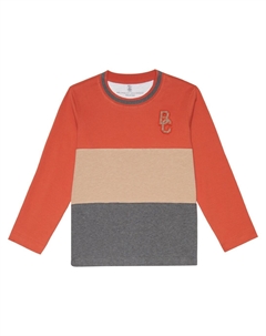 Полосатый хлопковый свитер, оранжевый Brunello cucinelli