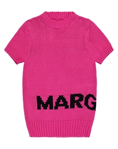 Свитер из смесового хлопка с логотипом, розовый Mm6 maison margiela