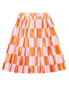 Плиссированная атласная юбка в клетку, красный Bobo choses