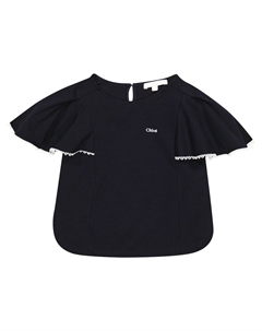 Хлопковая футболка с логотипом, синий Chloe