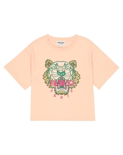 Футболка из хлопкового джерси с логотипом, розовый Kenzo