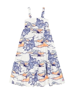 Платье из хлопкового поплина с принтом, разноцветный Kenzo