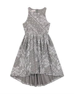 Платье с узором пейсли, серый Brunello cucinelli