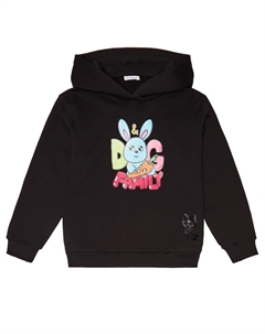 Толстовка с капюшоном из мультяшного хлопка Dolce&Gabbana, черный Dolce&gabbana