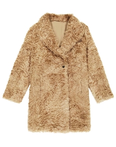 Пальто из искусственного меха с добавлением мохера, коричневый Brunello cucinelli